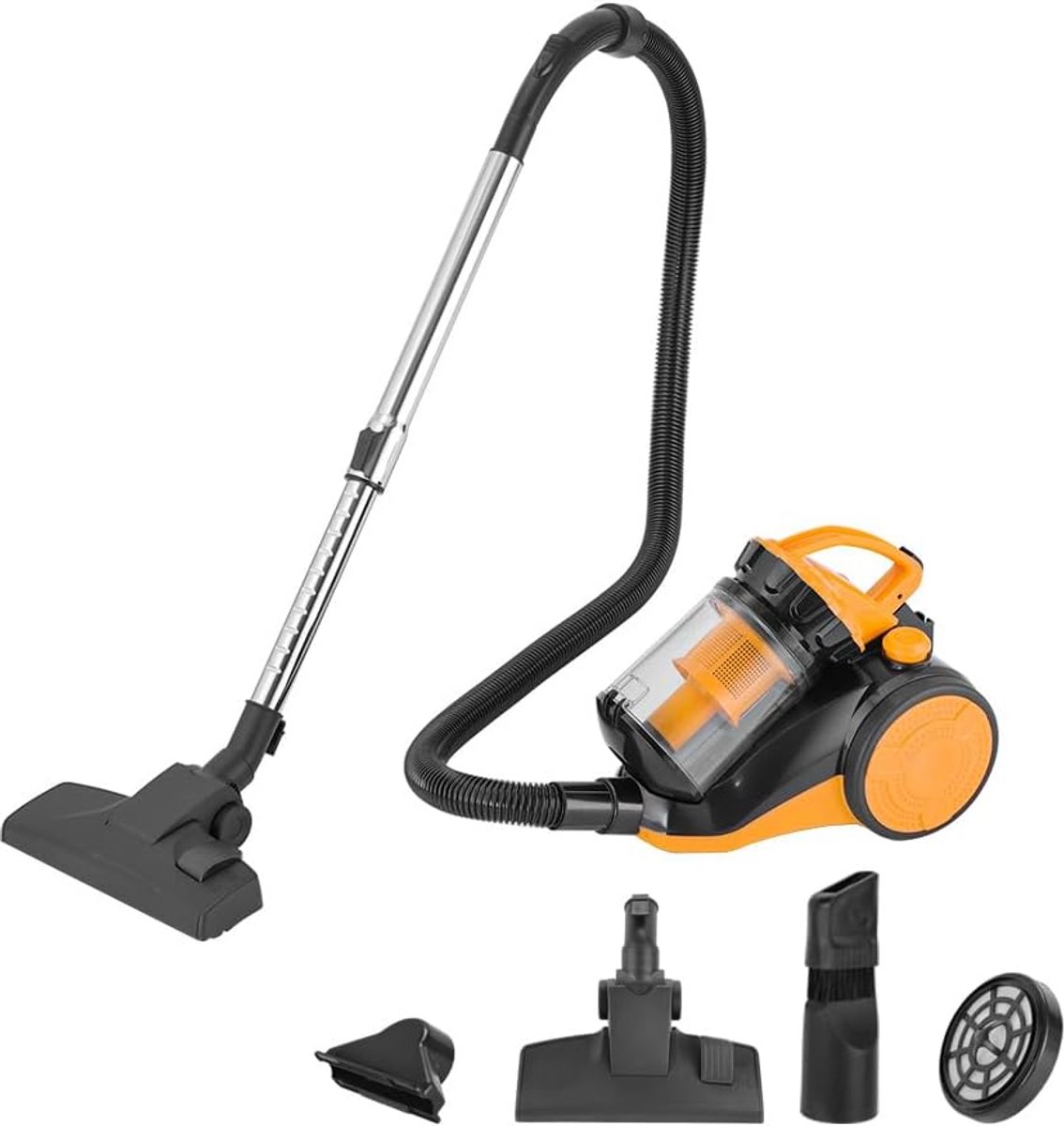 Zakloze Stofzuiger - Krachtige Zuiger - Grondig Reinigen - 800 W Vermogen - 2 Liter Reservoir - Geel