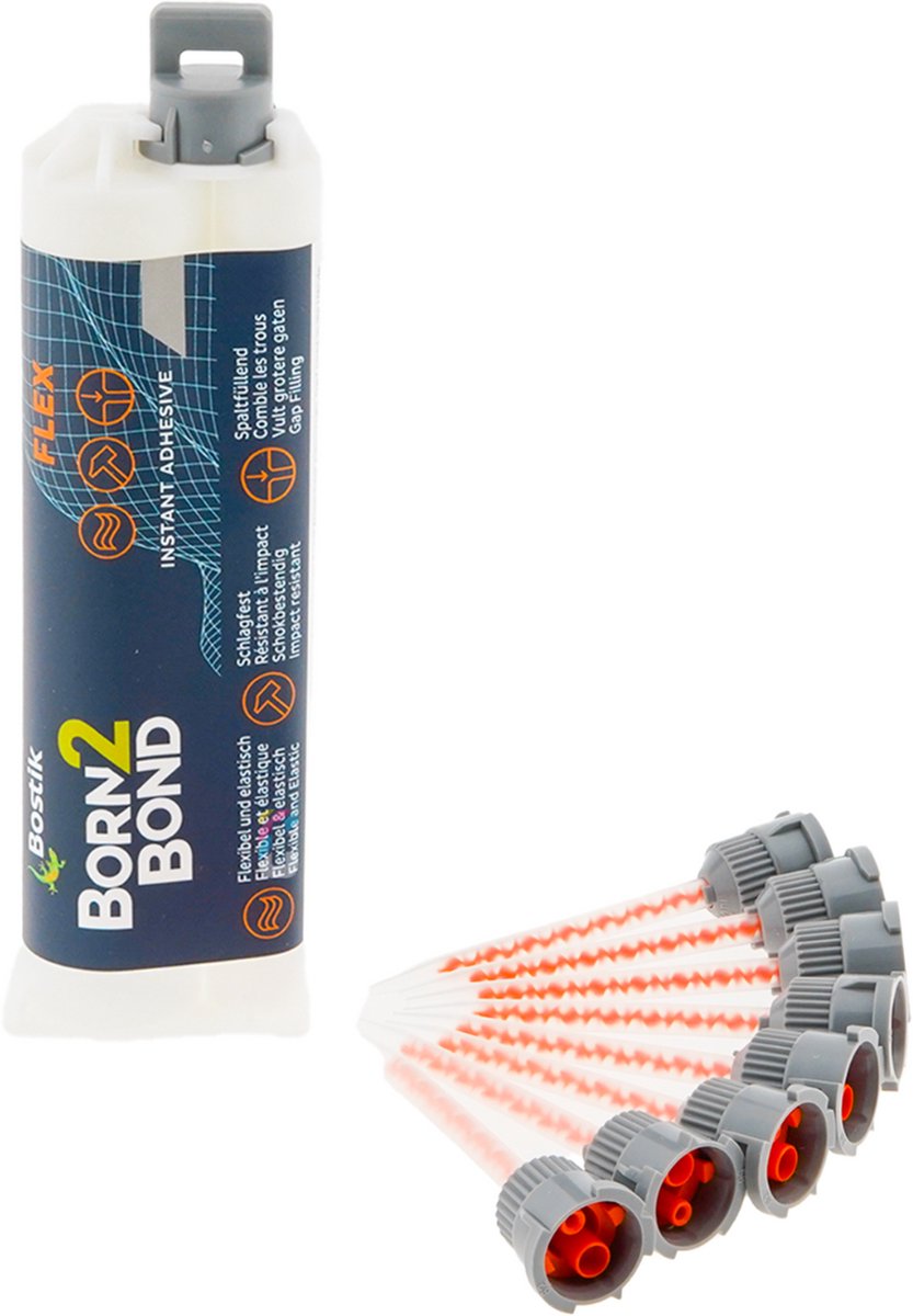 Bostik Born2Bond Flex Cyanoacrylaatlijm 50 gram + 8 Mixertips