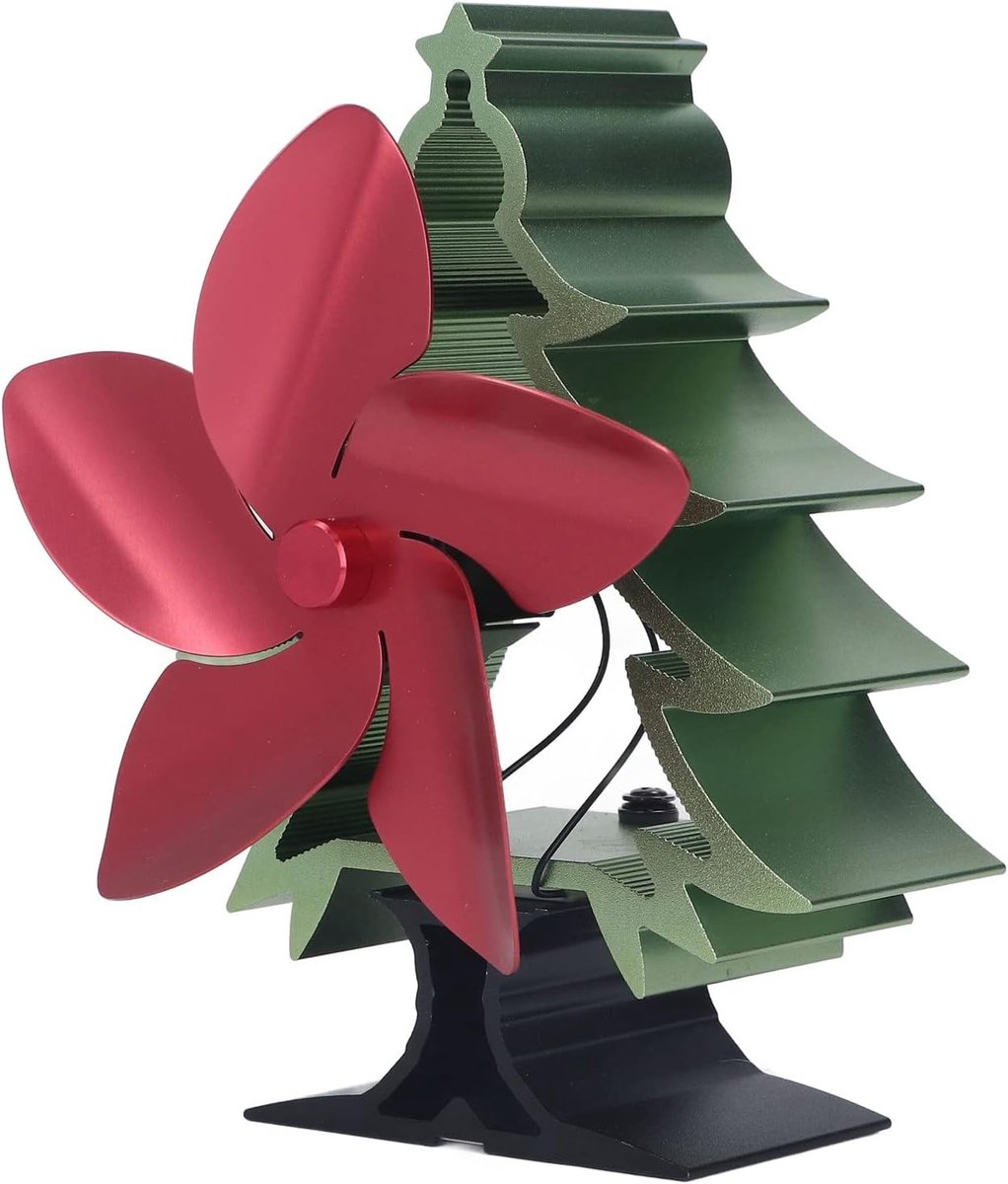 Warmte Aangedreven Ventilator - Haard Ventilator - Efficiënte Warmteverdeling - 5 Bladen Automatische Start - 21x17x13 cm