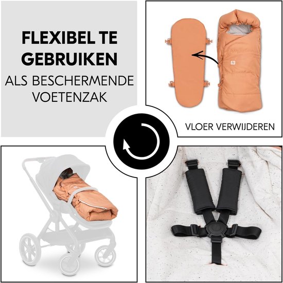 Babydraagtas Voetenzak - Babynestje Speelkleed - Veilig Onderweg - 3-in-1 Functionaliteit - 85x40x13 cm - Stippen Kurk — afbeelding 2