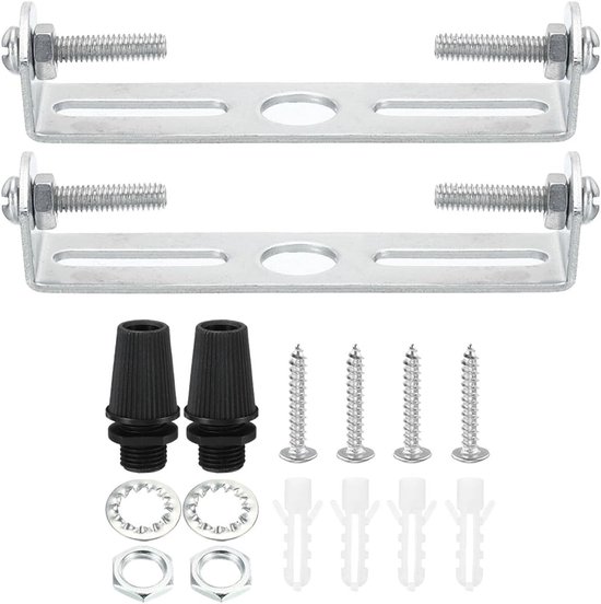 Roestbestendige plafondlamp bevestigingsset staal 75 mm montagebeugel hanglamp montage zilver, 10 kg draagkracht
