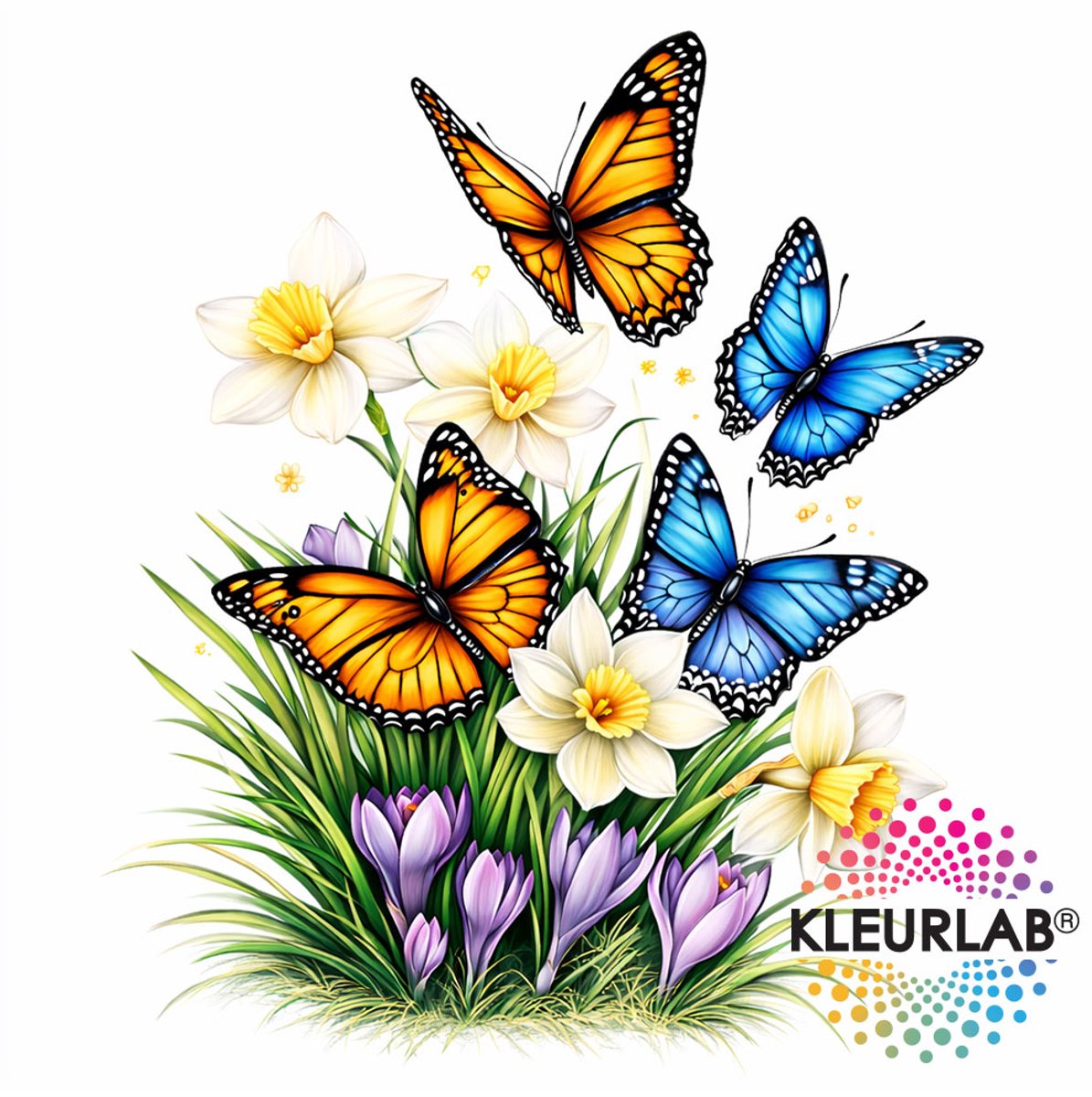 KleurLab® - Lentebloei - Luxe Kleurboek voor Volwassenen - Dieren & Natuur - 60 Kleurplaten - 21x21 cm - Enkelzijdig bedrukt — afbeelding 6