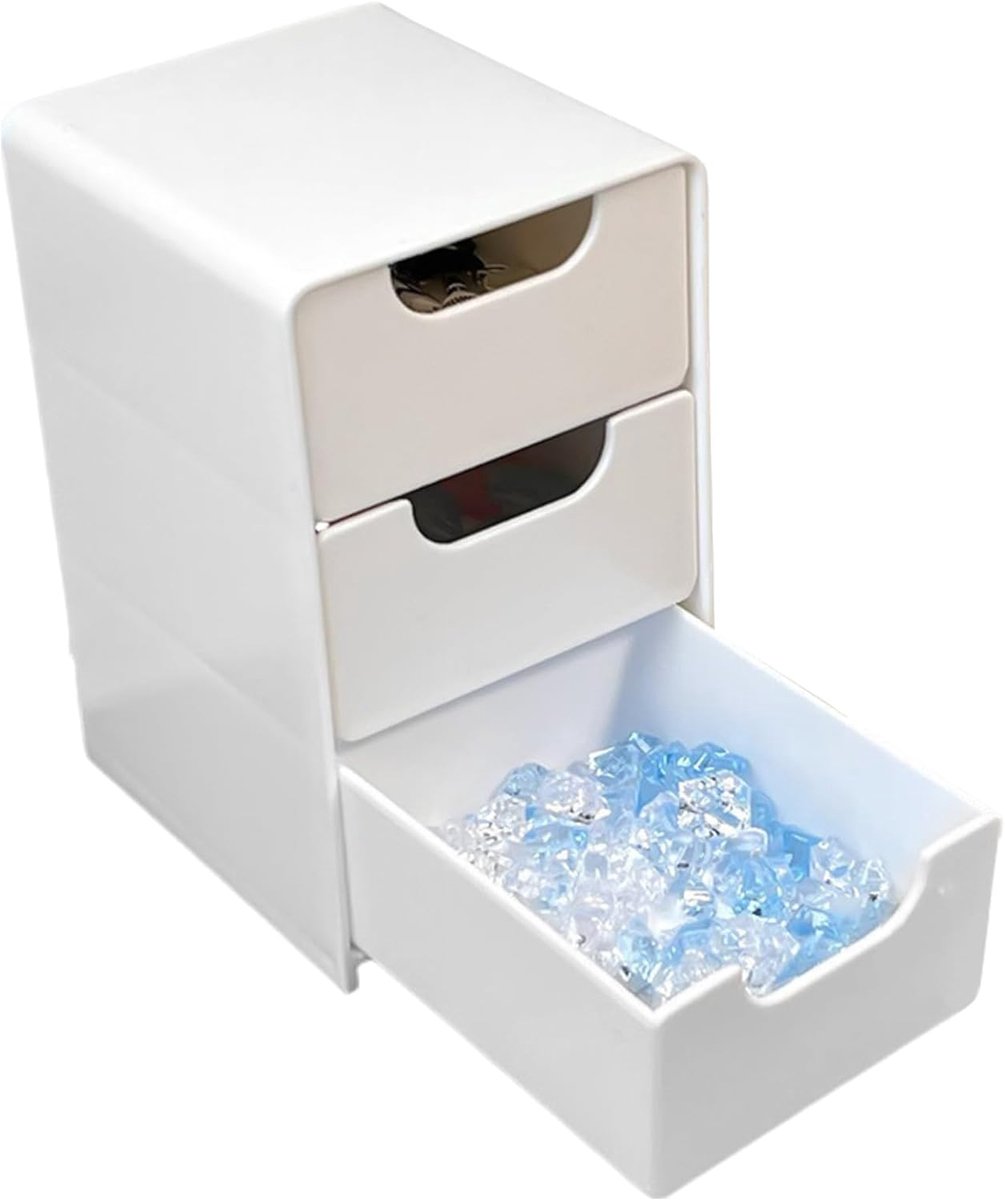 Bureau Organizer - Opbergdoos Lades - Bureau Werkplek - Drie Lades - 13x8x9cm - Wit
