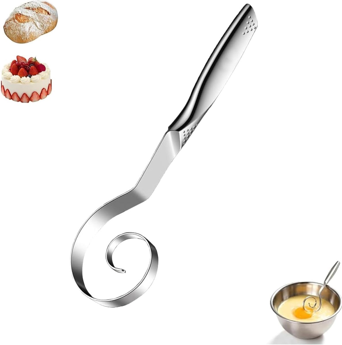 Deeg Garde - Broodmixer - Bakken - Naadloos Ontwerp - 26 cm - Zilver