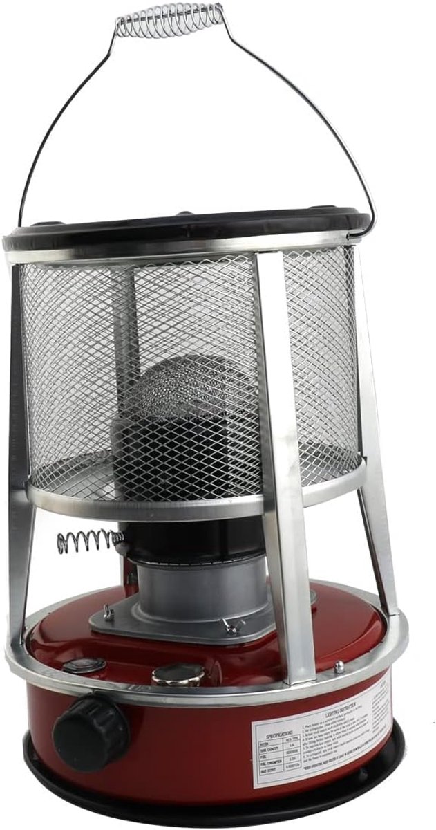 Petroleum Kachel - Draagbare Verwarming - Binnen Verwarmen - Zonder Elektriciteit - 46cm Hoog - Rood — afbeelding 5