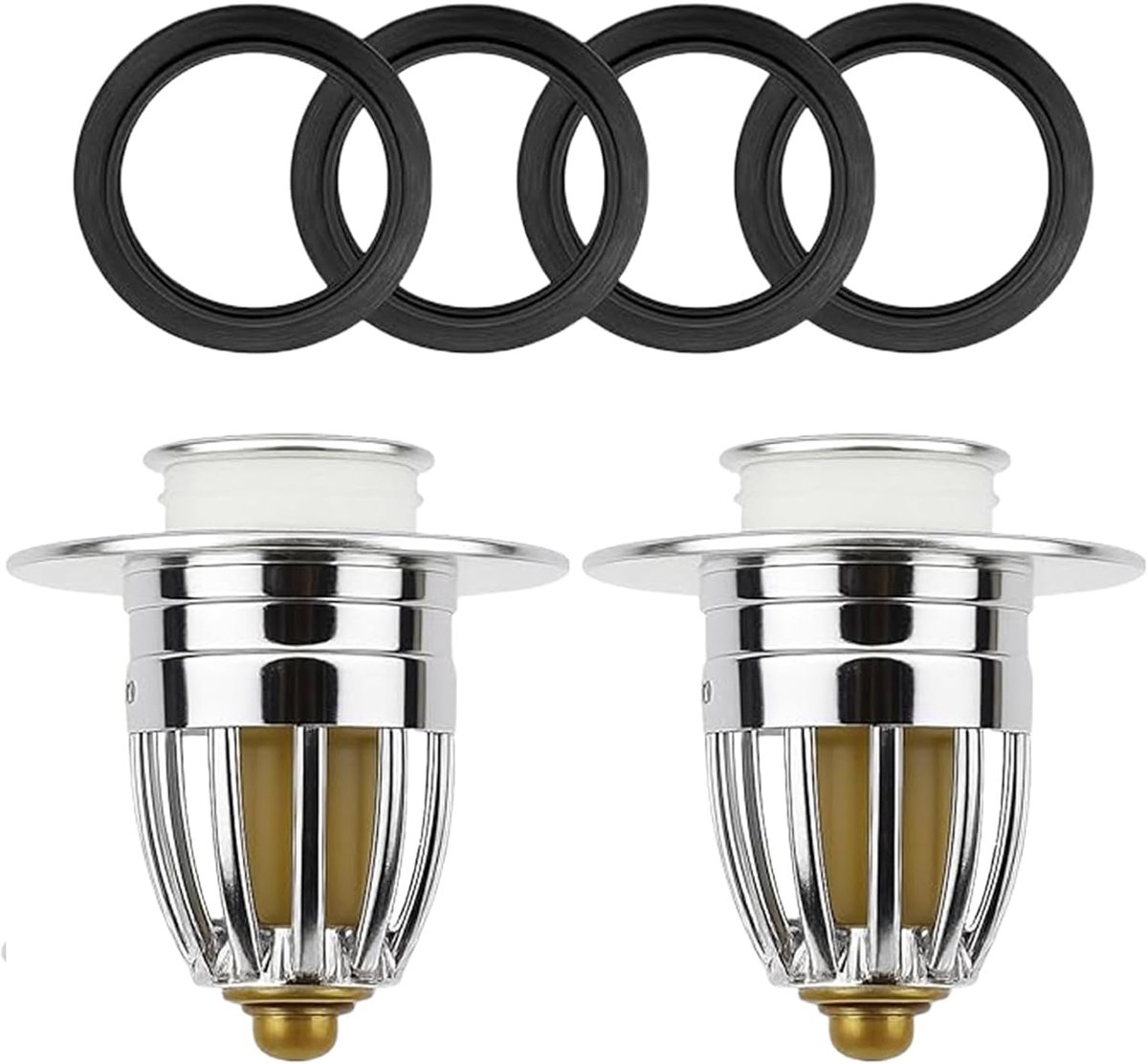Wastafelstop Set - Afvoerplug Bad - Water Dicht Houden - Met Zeef Filter - Universele Maat - Zilverkleurig