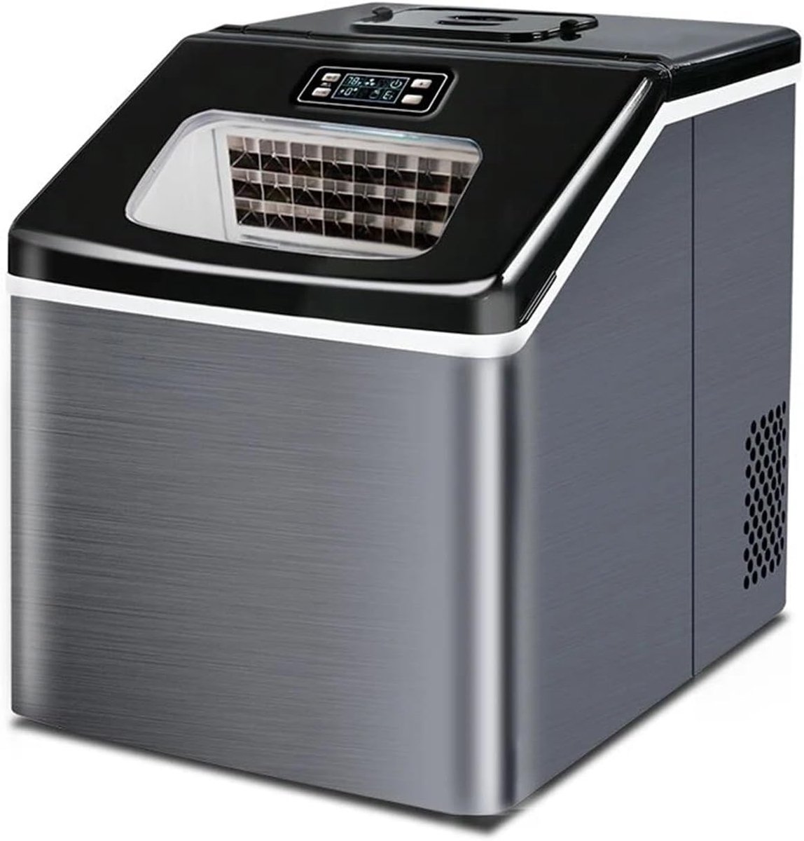 IJsmachine - IJsblokjesmachine Generator - Commercieel Gebruik Thuis - 30 kg per dag - 28x37x35 cm - Zilver