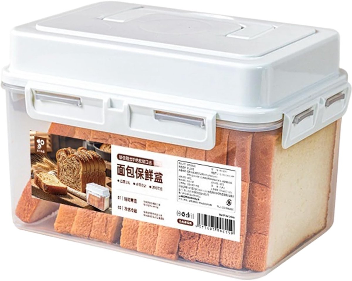 Brood Bewaardoos - Broodbewaarder met Deksel - Luchtdicht Bewaren - Geschikt voor Koelkast Vriezer - 23.5x16.5x18 cm