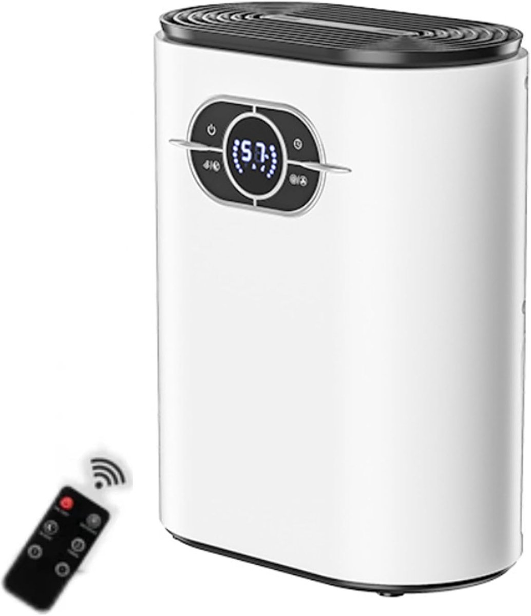 Luchtontvochtiger - Vochtabsorbeerder - Binnenklimaat verbeteren - Stille werking - 1200ML tank - Wit