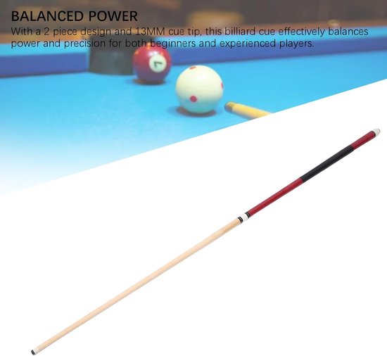 Biljartkeu Esdoornhout - Poolkeu 2-delig - Clubtraining Binnensport - Conische Punt 13mm - 1.47 Meter Lang — afbeelding 4