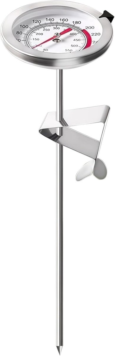 Kookthermometer - Oventhermometer - Precisie Koken - Clip-on Ontwerp - 30cm Naald - Zilver