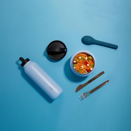 Lunchbox Roestvrij Staal - Voedselcontainer Isolerend - Lunch Meenemen - Dubbelwandig Vacuüm Isolatie - 700 ml Capaciteit - Blauw Zwart — afbeelding 2
