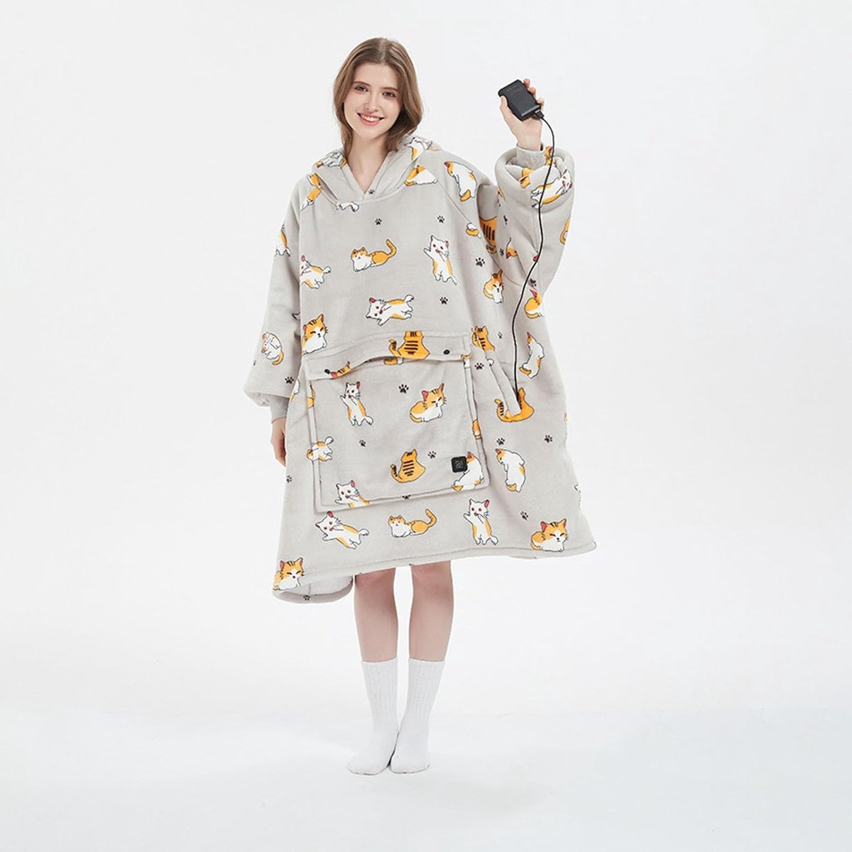 Verwarmde Hoodie - Draagbare Deken - Thuis Ontspannen - Verstelbare Warmte - Maat M