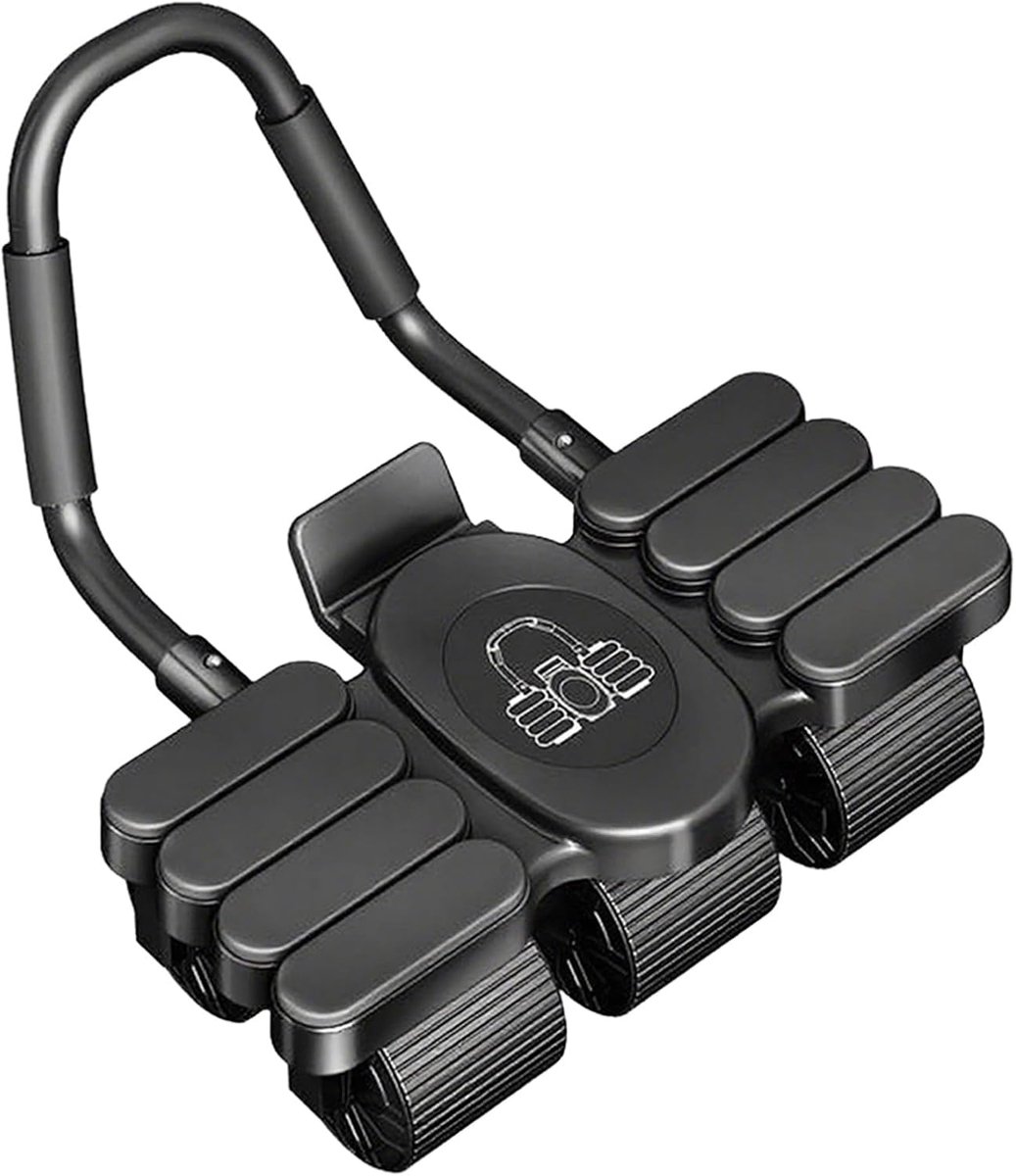 Buikspier Trainer - Buikspierapparaat Fitness - Krachttraining Thuis - Automatische Terugstoot - 39x20x11 cm - Zwart