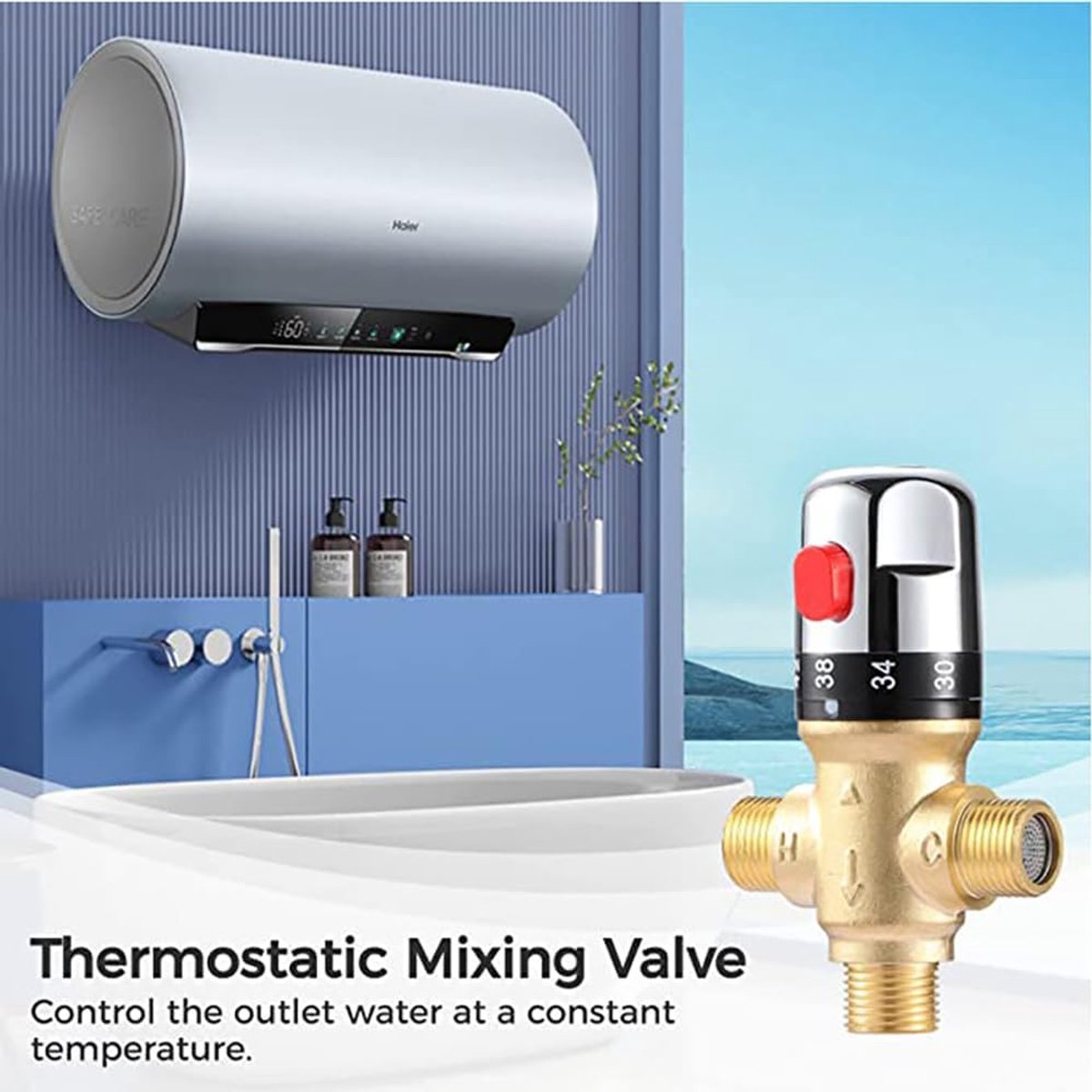 Kraan Cartridge - Thermostaat Mengkraan - Badkamer Temperatuur - Automatische Veiligheid - G1/2 DN15
