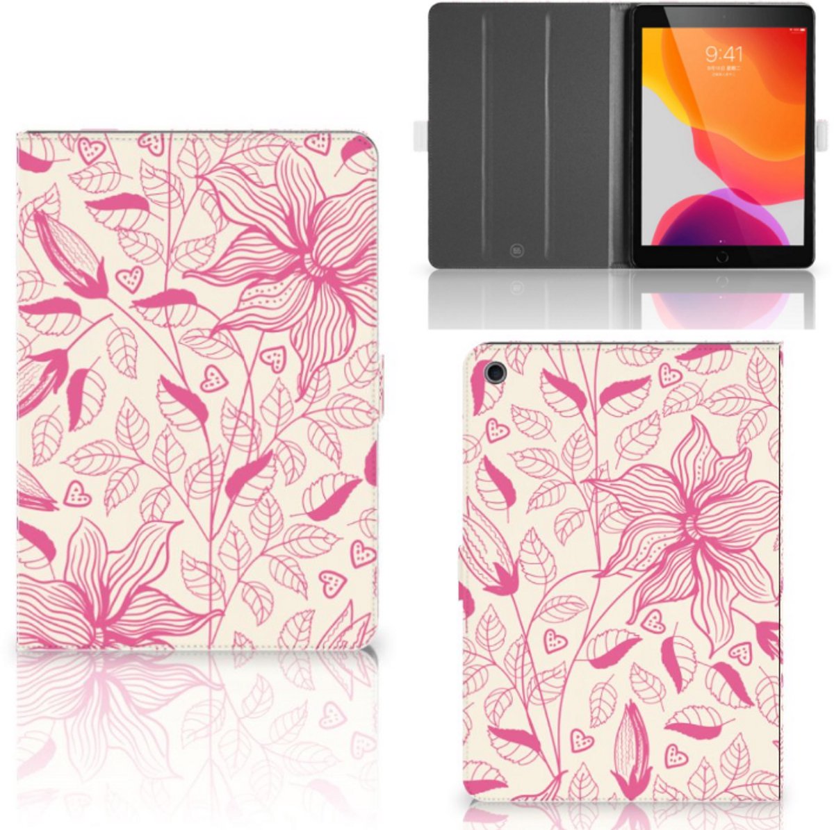 iPad 10.2 2019 | iPad 10.2 2020 | 10.2 2021 Tablet Cover Pink Flowers