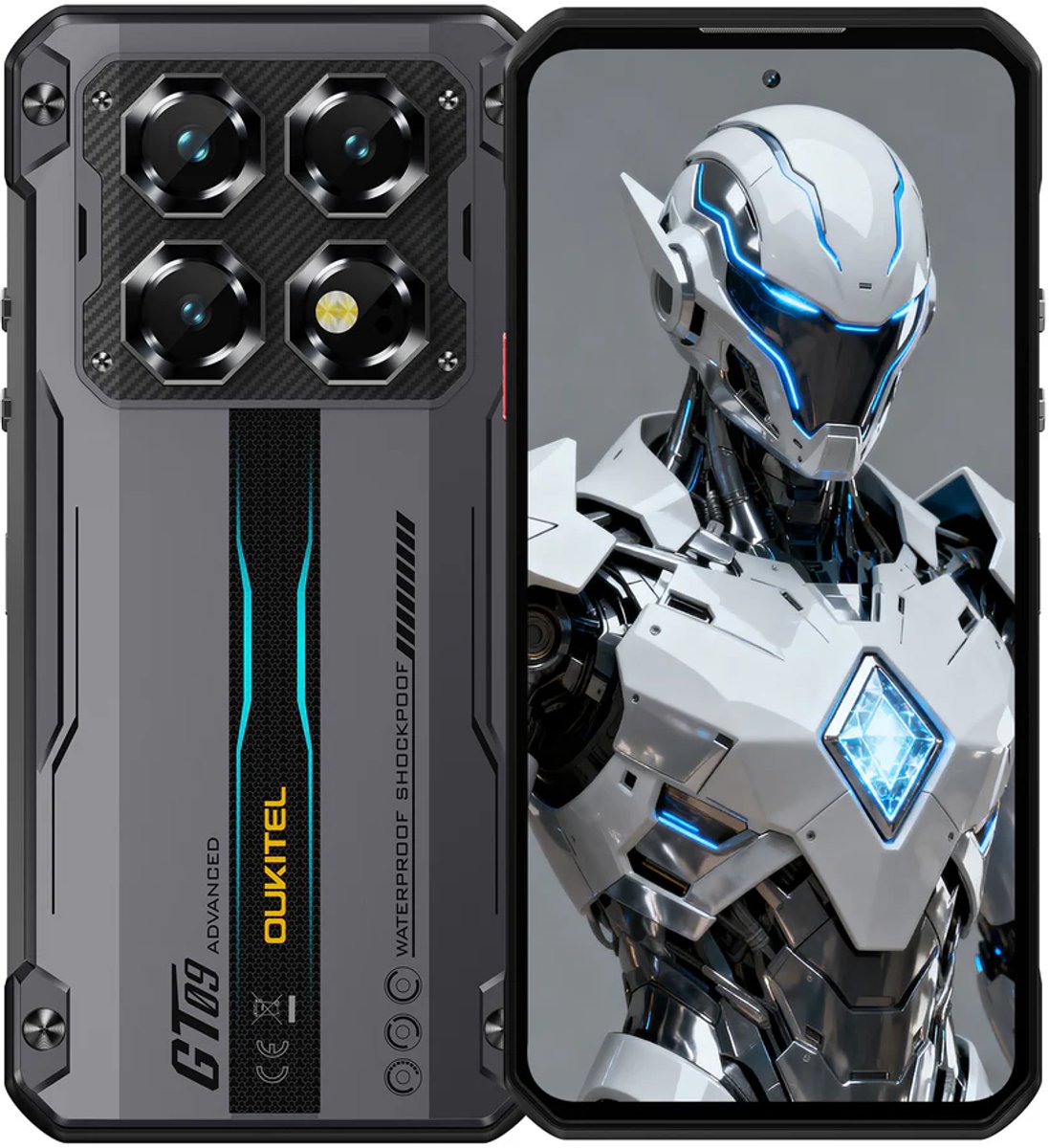 OUKITEL WP60 5G Rugged Smartphone - 8GB RAM + 256GB Opslag - 7,2 inch HD+ Scherm - 10000mAh Batterij - 108MP Camera - NFC - Android 15 - Zwart