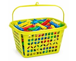 Plasticforte Knijpermandje - lime groen - 20 x 25 cm - kunststof - wasknijpertasje/knijperzak