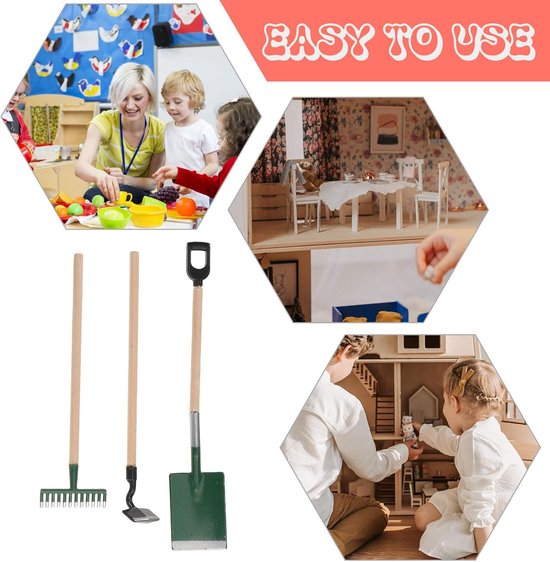 Miniatuur Tuinset - Kleine Tuin Tools - Poppenhuis Decoratie - Realistische Details - 10.5 cm - Diverse Kleuren — afbeelding 4