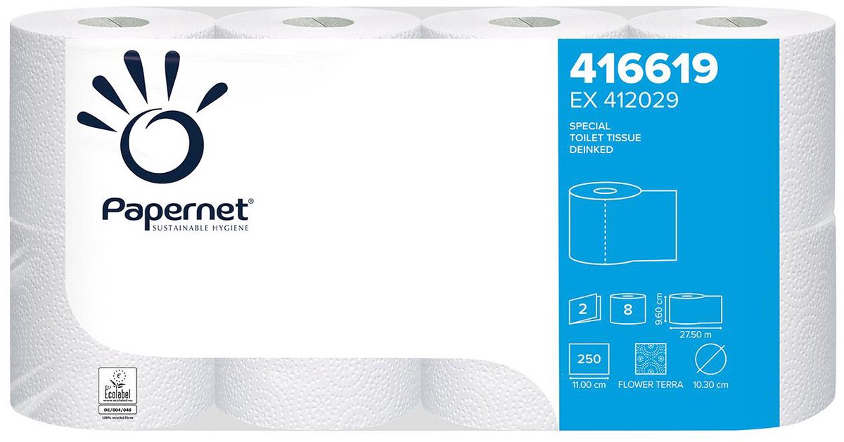 Toiletpapier Pak=8 Rol Papernet