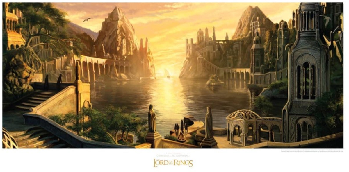 Lord of the Rings Art Print The Grey Havens 59 x 30 cm