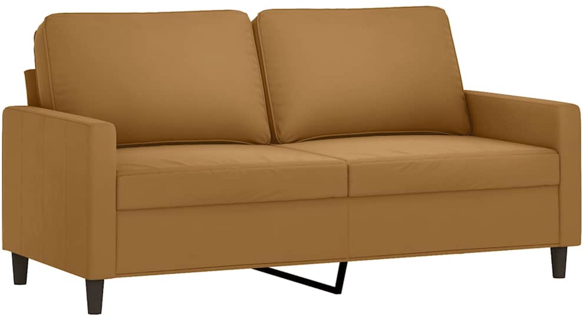 vidaXL Tweezitsbank - 140 - cm - stof - bruin