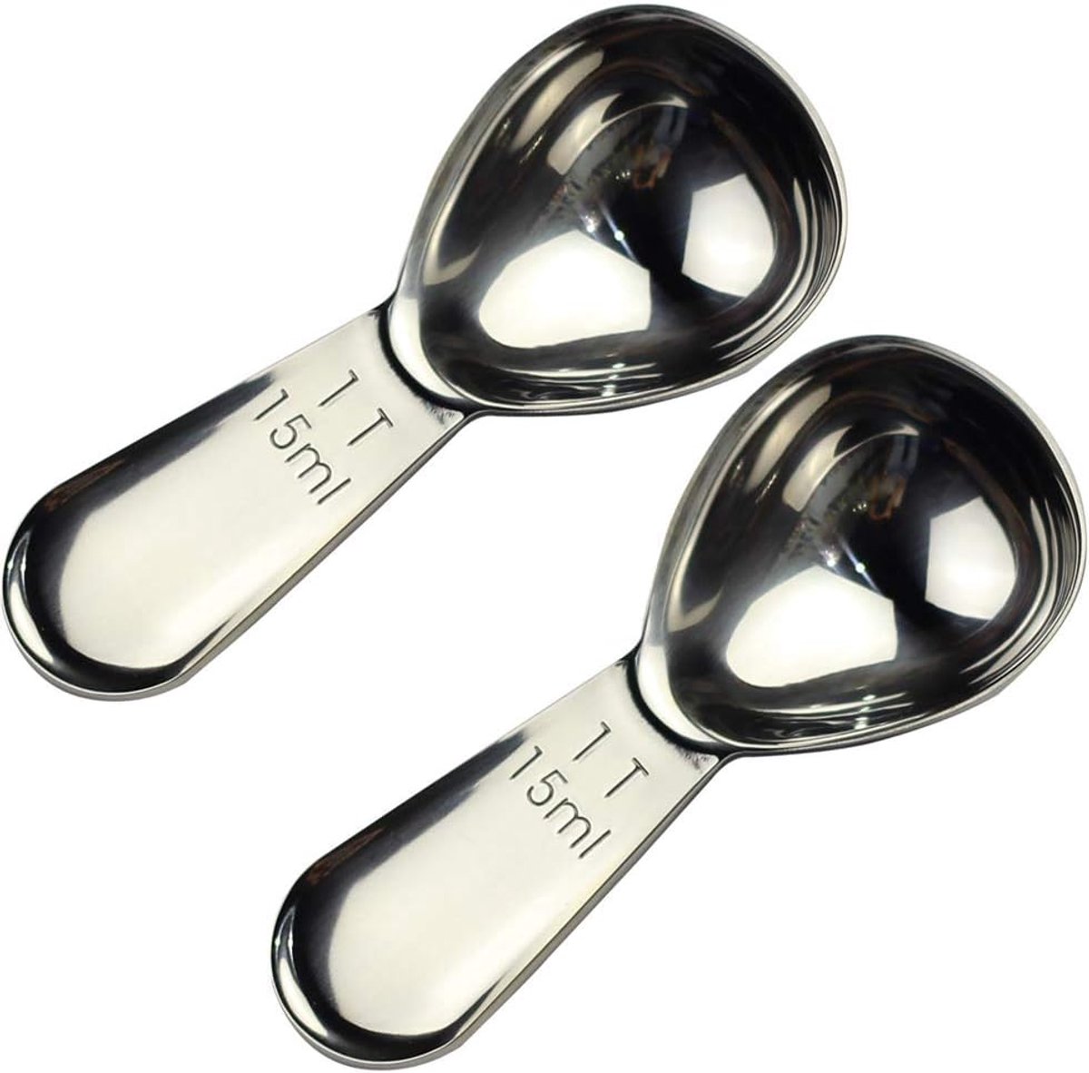Set van 2 RVS Maatschepjes - 15ml en 30ml - Koffieschep en Tafelmaatlepel