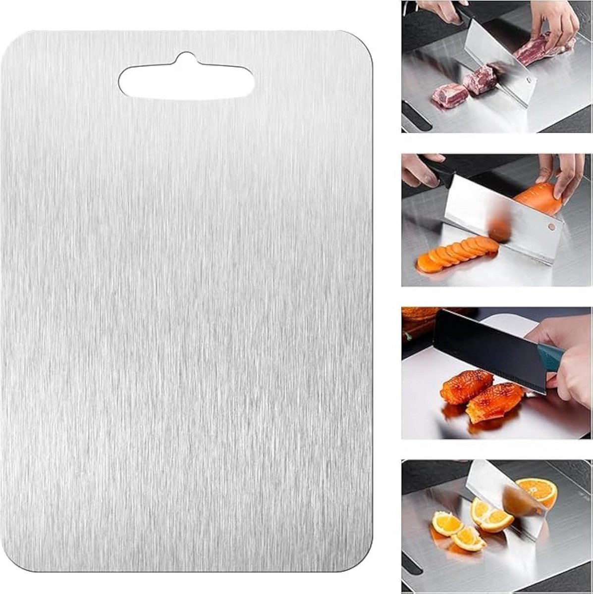 Hygiënisch Titanium Snijplank Dubbelzijdig voor Vlees, Groente en Fruit 30x20.3 cm