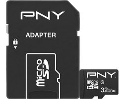 PNY, MicroSD-geheugenkaart 32 GB Klasse 10 Performance Plus Model 50 Mb/s, Zwart