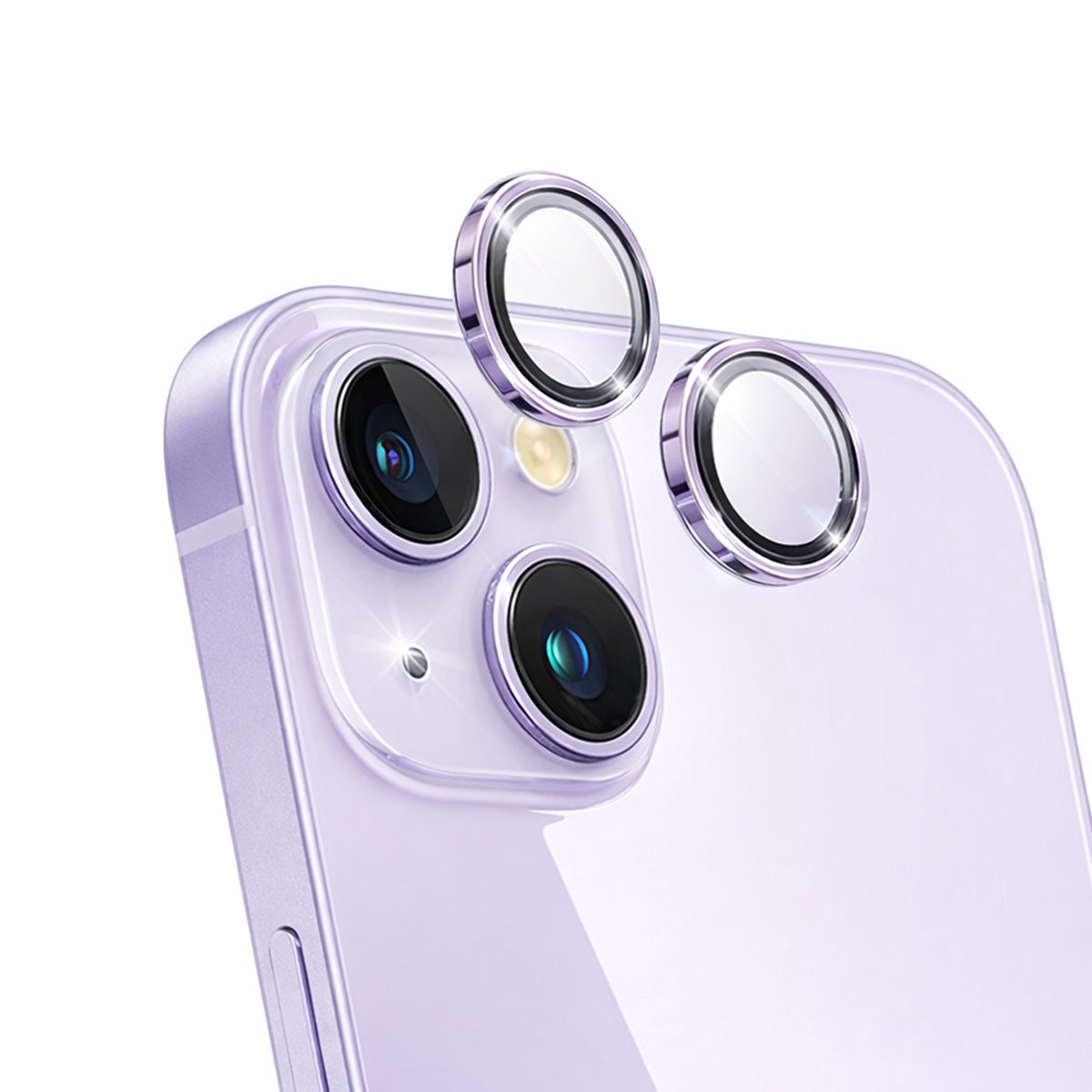 Force Case, Lens Protector geschikt voor iPhone 14 / 14 Plus - Ultra-Resistant, Paars