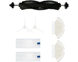 Set van 7 accessoires Geschikt voor de Tefal Rowenta X-plorer Serie 75 RG7687 robotstofzuiger: hoofdborstel/2 zijborstels/2 doeken/2 filters