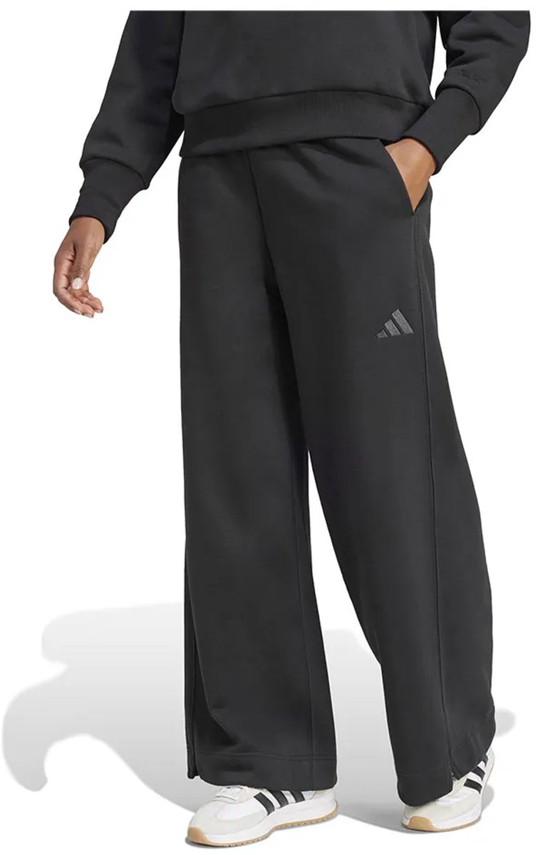 Adidas All Szn Fleece Loose Wide Leg Broek Regular Vrouw Zwart