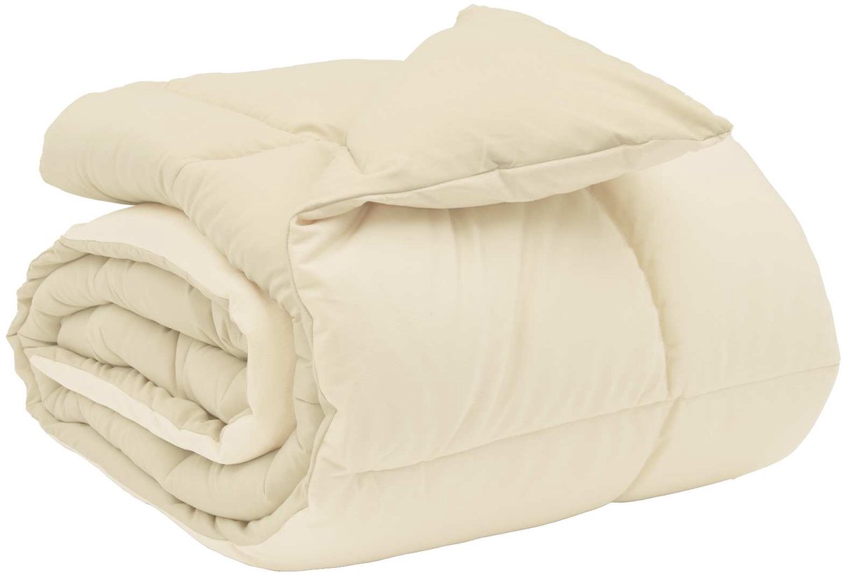 vidaXL - Winter - Duvet - Gekwilt - Crème - 220 - x - 240 - cm - Microvezel