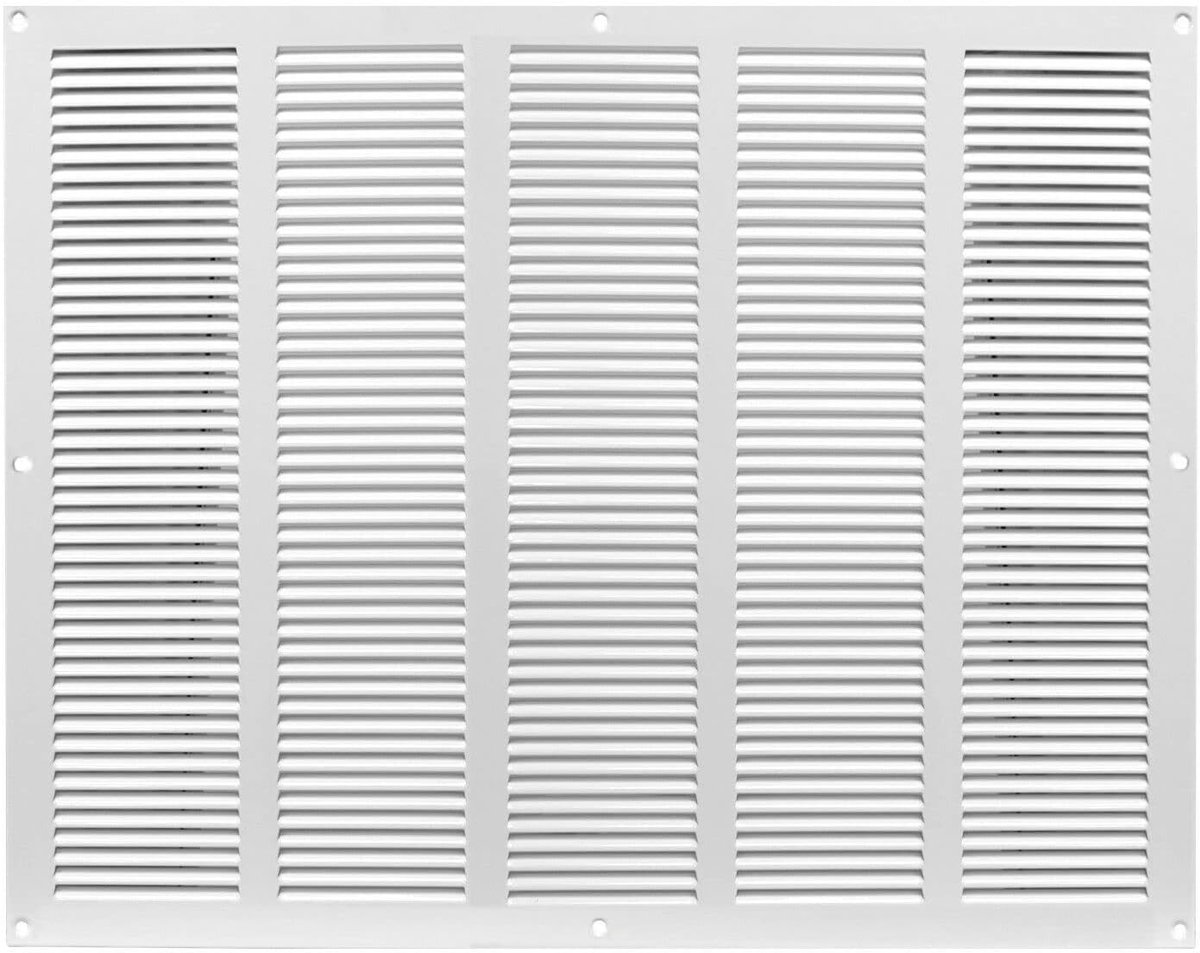 Witte Ventilatie Rooster 500x400 mm met Stofhor Rechthoekig