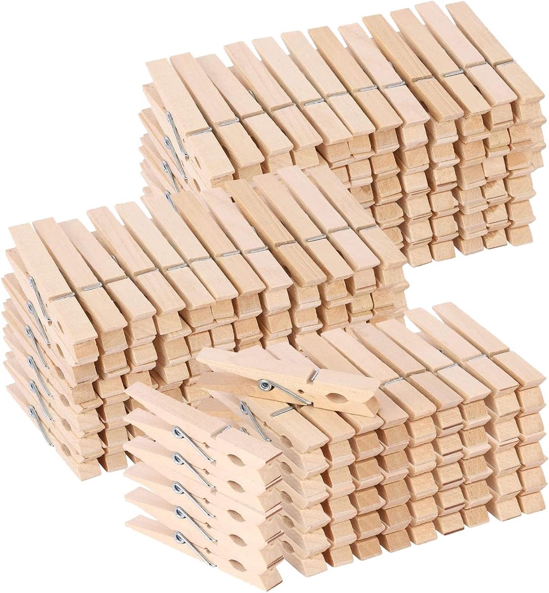 200 Stuks Houten Wasknijpers - Zware Kwaliteit Kleding Clips voor Waslijn en Knutselen