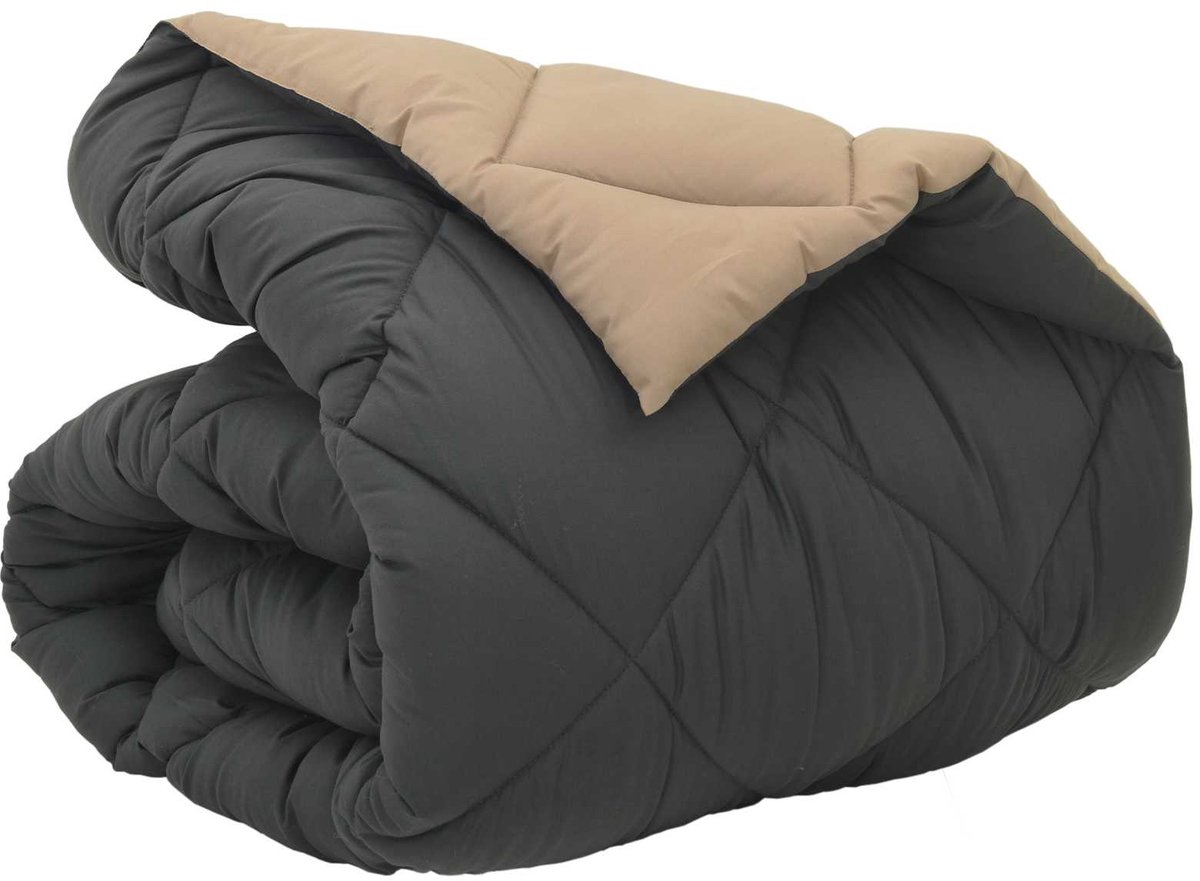 vidaXL - Winter - Duvet - Antraciet - en - Taupe - 135 - x - 200 - cm - Microvezel