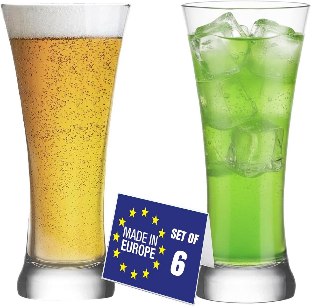 Set van 6 Premium Bierglazen 380 ml Loodvrij Craft Beer Glazen