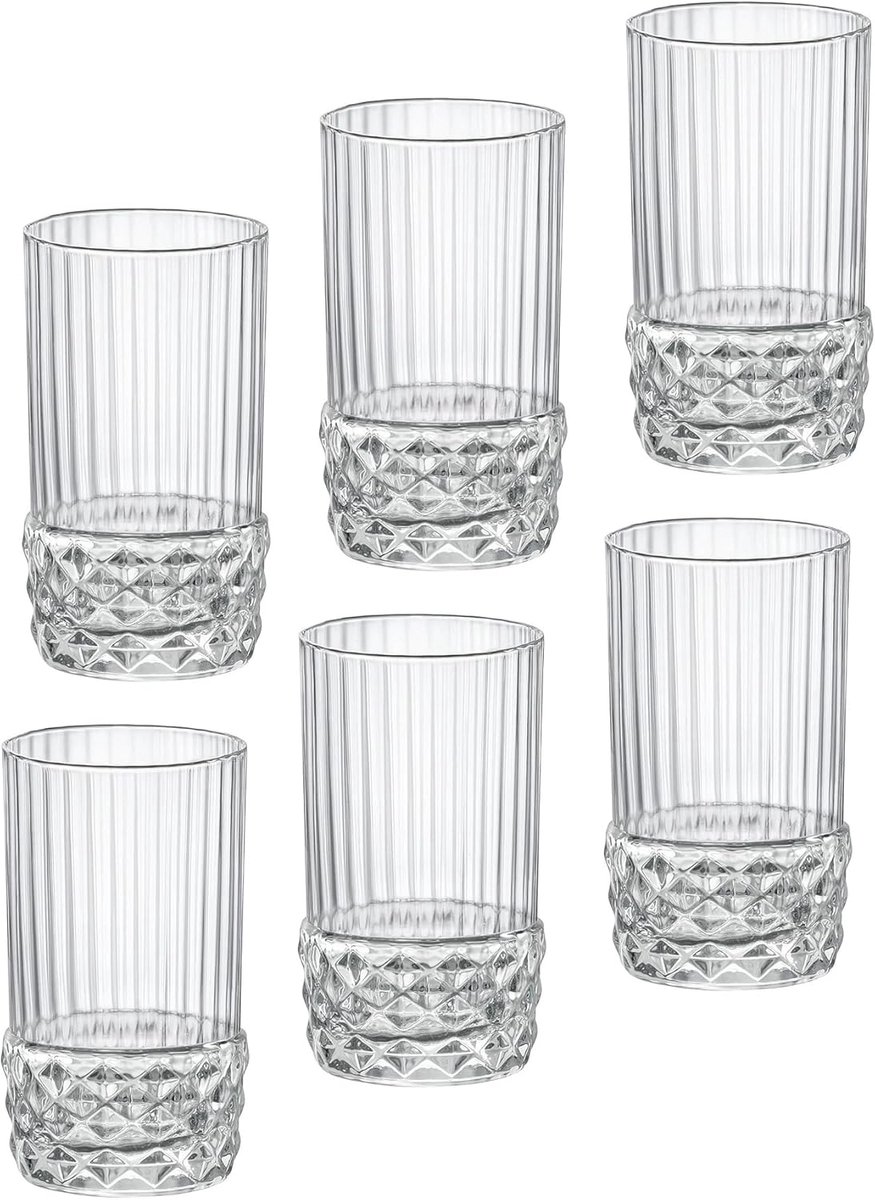 Set van 6 Borrelglaasjes Amerikaans Glas - Shots & Mixers - 8 cl Inhoud