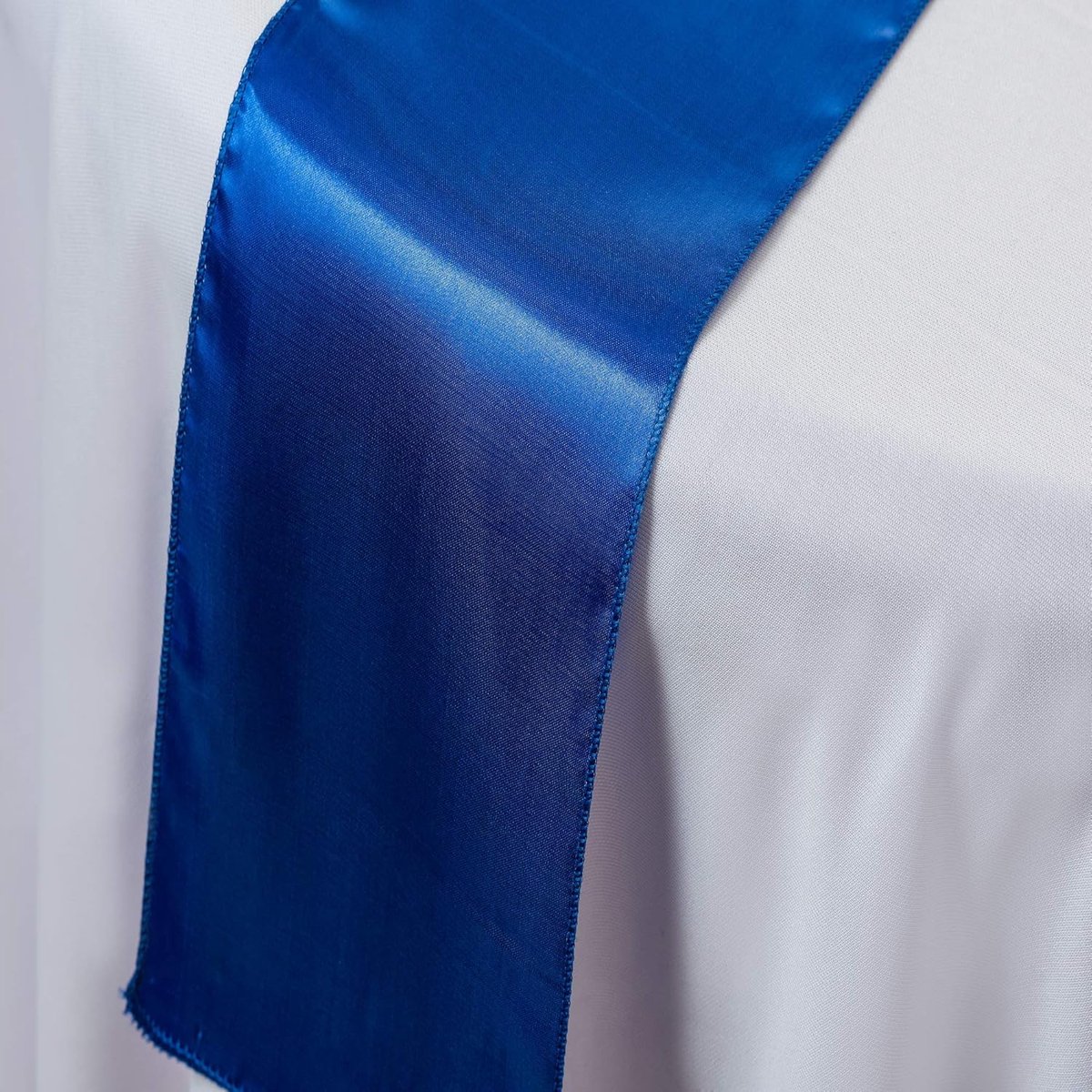 Luxe Blauwe Satijnen Tafelloper voor Feestdecoratie en Bruiloften