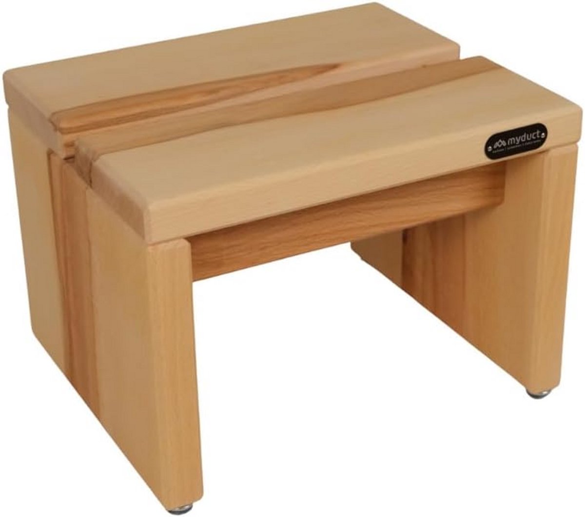 Stevige houten opstapkruk van beukenhout, 24 cm hoog, handgemaakt