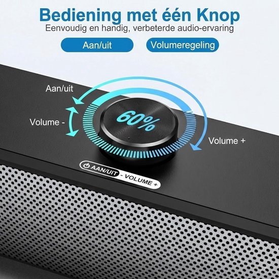 SNJY® Soundbar - USB Computerluidspreker - TV Speaker - Home Cinema - 10 W - Zwart van SNJY — afbeelding 5