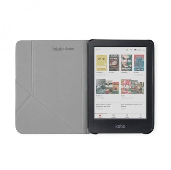 Kobo Clara Colour / BW Hoes voor eReader - SleepCover - Zwart - Ingebouwde standaard van Kobo — afbeelding 3