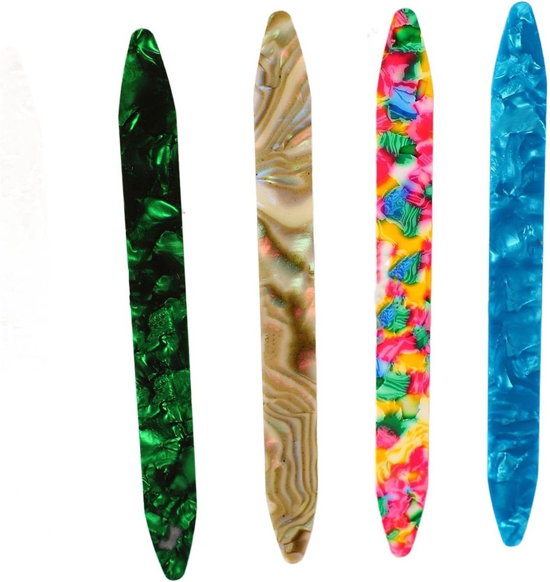 5-delige plectrum set voor snaarinstrumenten - plastic ABS - patroon gedrukt