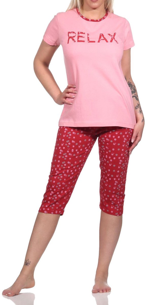 Normann Dames Capri pyjama, vrijetijds pyjama "RELAX" - 122 204 10 757 rosa