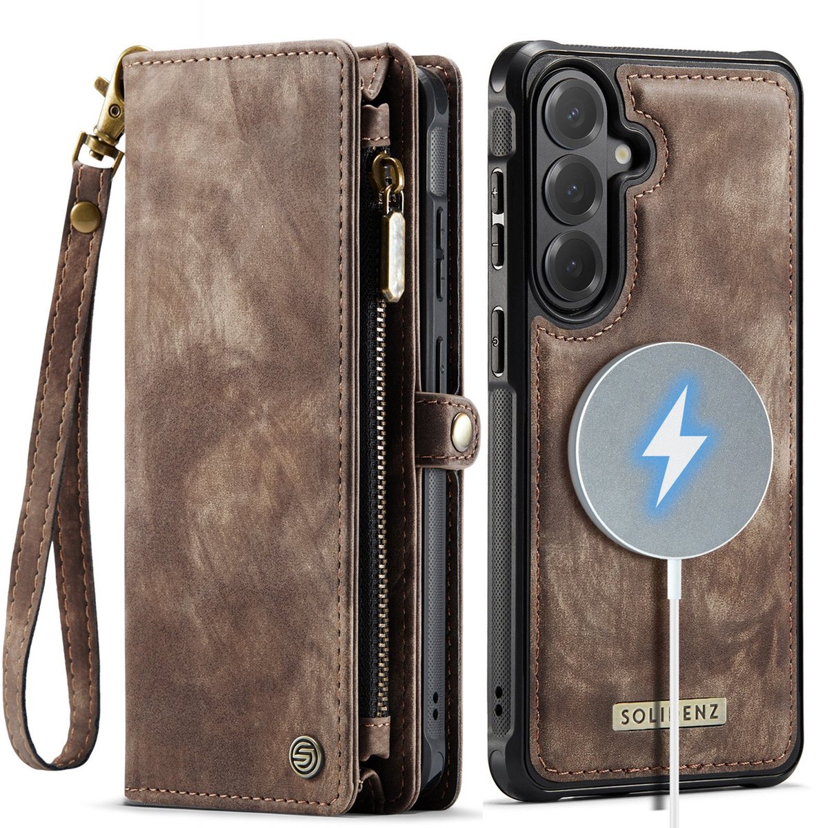 Solidenz Hoesje - Geschikt voor Samsung Galaxy S26 Plus - Urban Wallet - Bruin