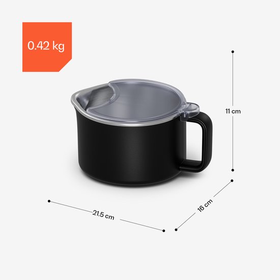 Klarstein melkcontainer, 1,2 liter roestvrij staal SUS304, vaatwasmachinebestendig, metalen melkcontainer met deksel, past bij de Marcia Touch MilkNut Maker van Merkloos — afbeelding 5