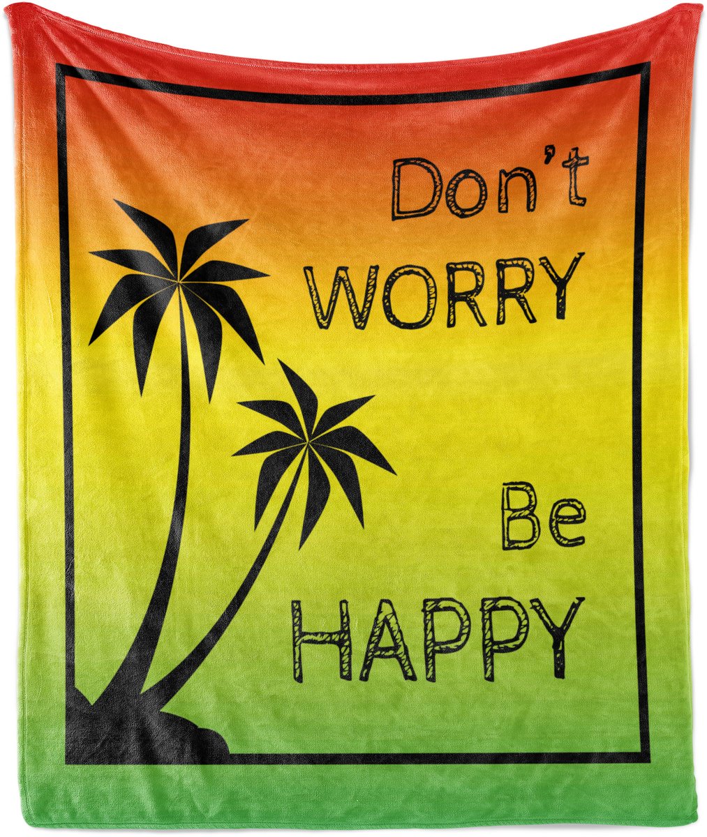 ABAKUHAUS Rasta zachte flanellen fleece deken, positieve muziekprint, knusse pluche plaid, 175 x 230 cm, limoengroen geel zwart