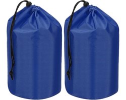 Stuff Sack - 2pcs - 20 x 45cm - Waterproof Outdoor Storage Bag - Portable Drawstring Dust Valve Bag - Lightweight Sleeping Bag voor Camping Hiking Travel - Navy Blue