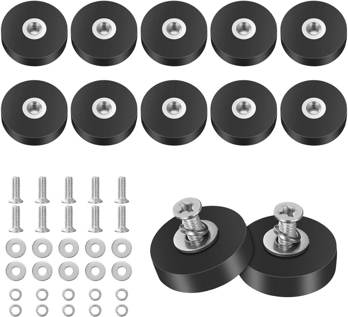 Neodymium magneten met rubber coating - Ø22mm - voor voertuigen, lampen, gereedschap - zeldzame aardmagneten.