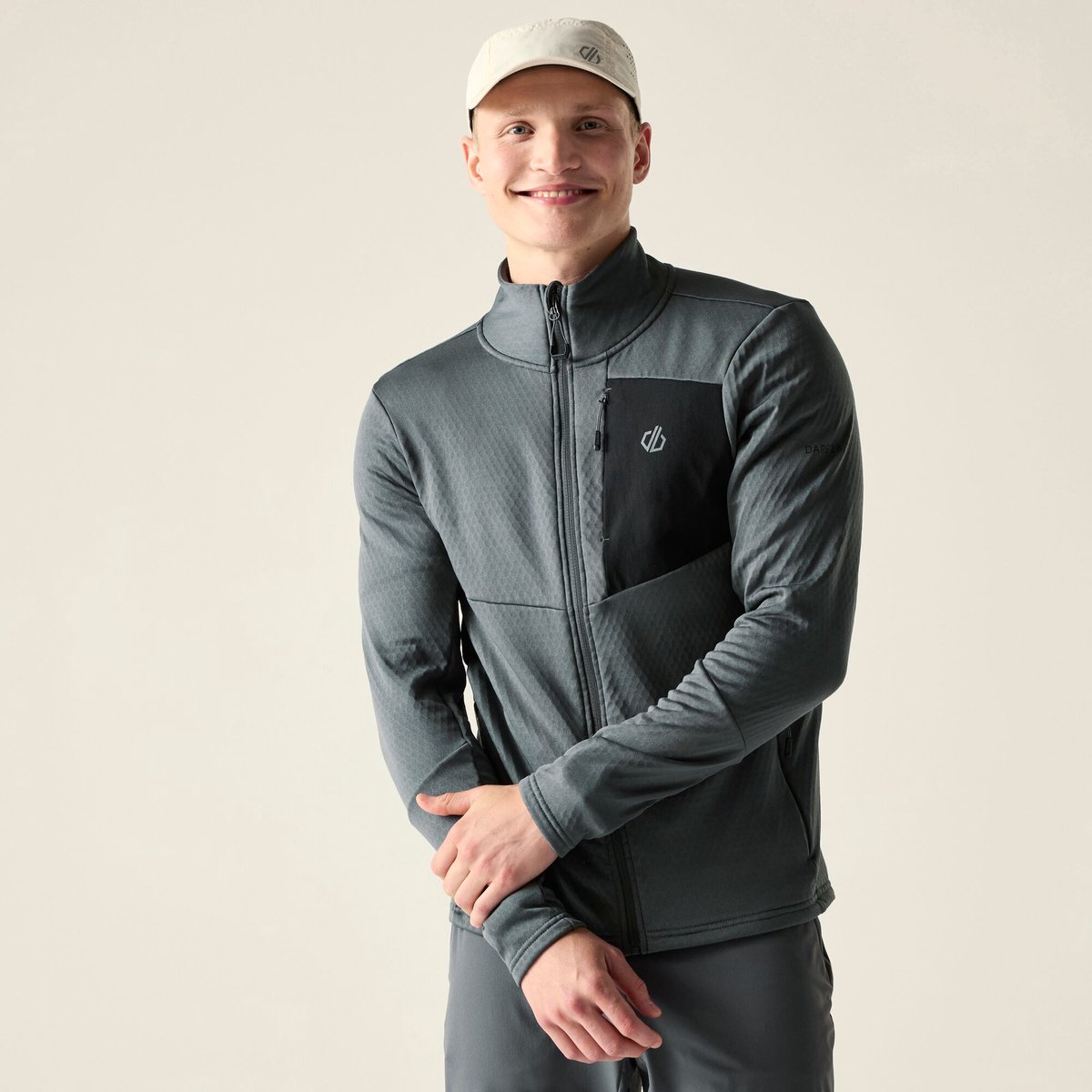 Dare2B Heren Venture Full Zip Stretch Midlayer Grijs